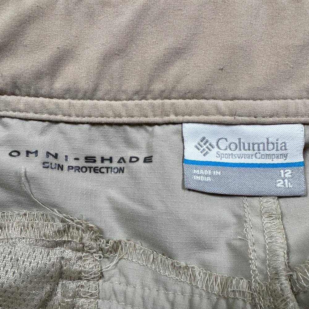 Columbia‎ Women's PFG Pants Khaki 12 Omni-Shade Fishing Hiking Cargo Lightweight - Picture 11 of 12